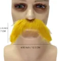 Faux moustache jaune costume barbe de fête déguisement accessoire moustache accessoire - Taille unique / Moustache Seule (Sans Perruque)