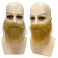 Blonde fake beard costume facial hair for men party holiday cosplay decorative props - One Size / Long Plush Style / Brown