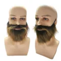 Ψεύτικη γενειάδα πλήρης κοστούμι Halloween cosplay πάρτι αξεσουάρ καφέ μαύρο μουστάκι - Μαύρο & Χρυσό