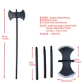 Accessoire de hache double face en plastique pour Halloween avec mât à 3 sections. - Taille unique / Hache à double tranchant en 3 sections
