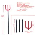 Accessoire de costume de fête cosplay trident rouge en plastique diable d'Halloween - Taille unique / Trident rouge en 3 sections