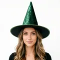 Groene fluwelen heksenhoed voor Halloween feestje kostuum verkleedpartij accessoire hoed - Eén maat / Flannel Heksenhoed / Donkergroen