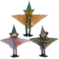 Halloween hanging decoration set, cute witch and pumpkin plush dolls with striped legs for holiday party. - 3 Styles Randomly Shipped / A2004 Gauze Long Leg Ghost Pendant