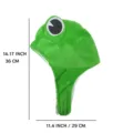 Cute green frog plush hat with big eyes for kids performance and funny dress up party. - One Size / Green