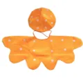 Children orange mushroom costume set with hat and polka dot cape for holiday cosplay parties. - Mushroom Cloak + Mushroom Hat / Orange