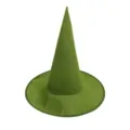 Green mesh witch hat for women, perfect Halloween costume party cosplay accessory and cap. - Round Full Edge / Green