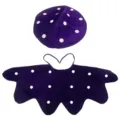 Kids purple polka dot mushroom costume hat and cape set for Halloween party dress up cosplay. - Mushroom Cloak + Mushroom Hat / Purple