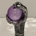 Halloween Costume Prop Scepter Cane Handle Silver Claw Purple Crystal Ball Accessory - Connection Pole Only / Silver Claw: Purple Ball