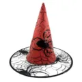 Halloween Heksenhoed Rode Spinnenweb Tovernaarshoed Feest Kostuum Accessoire Hoofdtooi Item - Dubbellaags Gaas Spinnenweb Patroon / Rood