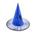 Paarse spinnenweb Halloween heksenhoed puntige tovenaarhoed voor feest kostuum accessoire - Dubbellaags Gaas Spinnenweb Patroon / Blauw