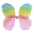 Colorful gradient mesh butterfly wings for kids, perfect for fairy dress up parties. - Single Layer Wings / Rainbow