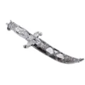 Silver plastic toy dagger costume prop for party play decorative miniature weapon accessory - One Size / Silver