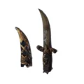 Plastic toy knife pirate dagger vintage prop for party and Halloween role play events. - One Size / Gold-Copper