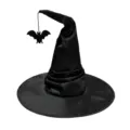 Chapeau de sorcière noir pour fête cosplay Halloween, coiffe de sorcier pointue classique - Style Chauve-souris / Noir