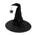 Chapeau de sorcière d'Halloween noir avec décoration d'araignée suspendue pour fête cosplay. - Style Pendentif Araignée / Noir