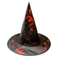 Halloween blood splatter witch hat wizard cap party costume scary accessory for adults kids - Bloodstain Witch Hat / 1 Piece / Black
