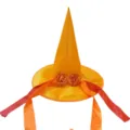Chapeau de sorcière d'Halloween orange avec fleurs en tissu et longs rubans pour fête. - Bonnet Orange