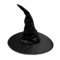 Chapeau de sorciere noir pour fete de costume d'Halloween, large bord accessoire de cosplay. - Style Uni / Noir