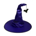 Chapeau de sorcière violet accessoire de costume d'Halloween avec décoration de chauve-souris. - Style Chauve-souris / Violet