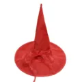 Sombrero de bruja rojo de Halloween sombrero puntiagudo magico accesorio de disfraz para fiesta - Sombrero Terciopelo Con Cinta / Rojo Brillante