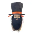 Cappello a cilindro nero con finta barba, ideale per feste in maschera e cosplay. - Cilindro Con Barba / Nero