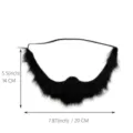 Halloween finta barba nera accessorio per costume da festa di scena elastico 14x20cm - Barba del Mento e Basette / Nero