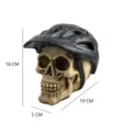 Decoration aquarium crâne en résine avec casque 19x5x16cm abri créatif pour poissons - Taille unique / Ornement de Crâne Casque de Motard