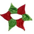 Coletero de terciopelo de Navidad rojo verde estilo sombrero de bufón con pequeñas campanitas doradas - Collar con Campana