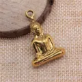 Pendentif Bouddha doré en alliage de zinc charme religieux accessoire de bijouterie DIY. - Or antique