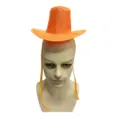 Orange mini cowboy hat party costume novelty tiny hat cute mesh pet hat funny performance prop - Mini Korean Hat Headband / Orange