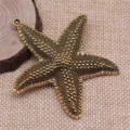 Antikbronze Seestern Metall Anhänger DIY Schmuck Zubehör, großes Design mit Öse oben. - Altgold