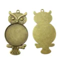 Bandeja colgante cabuchon 35mm bronce buho joyeria DIY accesorios artesania creacion - Bronce Antiguo