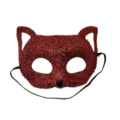 Rote Glitzer Katzen Fuchs Maske fur Halloween Party Kostum Buhnen Event Requisite rot - Fuchs-Muster / Rot