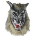 Best Halloween Scary Grey Wolf Mask Full Head Furry Costume Party Horror Props - Grey Vinyl Wolf Mask