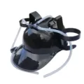 Black creative beer drinking helmet with cup holders and straws for outdoor parties. - Novelty Size / Black