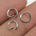400 Stk. Offene Biegeringe Silber Metall Verbinder für DIY Schmuckherstellung Handwerk. - 0.7x4mm / 400 Stück/Packung / Silber