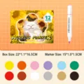 12 Colors Acrylic Paint Marker Set Dual Tip Quick Drying Art Markers for DIY Craft - Twelve Colors