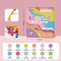 Σετ 12 Μαρκαδόροι Ακρυλικής Βαφής Macaron με Μύτη Πινέλου για Πέτρα Γυαλί Χαρτί - 12 χρώματα μακαρόν