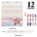12-color metallic nail art pen set dual tip waterproof DIY painting marker for nail design - Twelve Colors