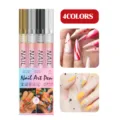 4 Colors Nail Art Pen Waterproof DIY Graffiti Liner Acrylic Marker Quick Dry 0.7mm - 4 Pieces 4 Colors 0.7mm