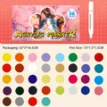 Professional 36-color acrylic marker set with quick-drying double-ended pens for art drawing. - Color 36