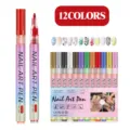 12 Colors Nail Art Pens Acrylic Paint Markers Waterproof DIY Nail Design 0.7mm Fine Tip - 12 Colors 0.7mm