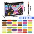 36 colors dual tip art markers set with fine and brush tips, ideal for drawing, coloring and sketching. - 36-Color Dual Tip Markers