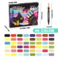 48 Colors Twin Brush Marker Pen Set for Kids Art Drawing and Sketching Creative Design - 48-Color Dual Tip Markers