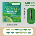 Acryl penseel marker set 12 kleuren groene tinten DIY graffiti art schilderpen 13.8x15.5cm - Groene Serie