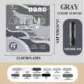Directe vloeibare acryl marker 12-kleuren set grijs tinten kunst ambacht DIY pen - Grijze Serie
