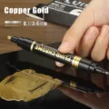 Doppelspitzer Chrom Marker Stift für Modellbau, wasserfeste Metallic Farbe 0,7/3-6mm. - Kupfer Gold
