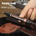 Dual tip liquid chrome marker pen for model coloring and waterproof touch up repairs. - Purple Gold