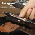 Dual tip metallic chrome marker pen red copper color for model painting and repair - Copper