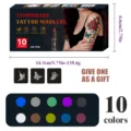 Temporary tattoo markers set, washable body art pens, safe skin painting for festival events. - Ten Colors
